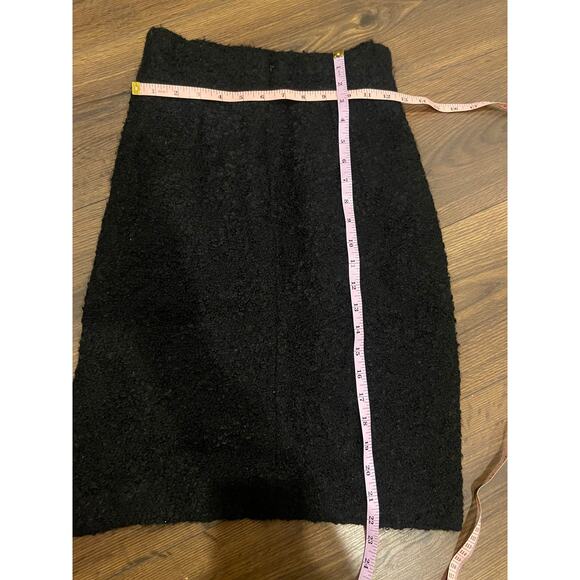 EUC Donna Karan Vintage Wool Mohair black Bouclé High-Waisted Pencil Skirt SZ: 4 - Picture 4 of 10
